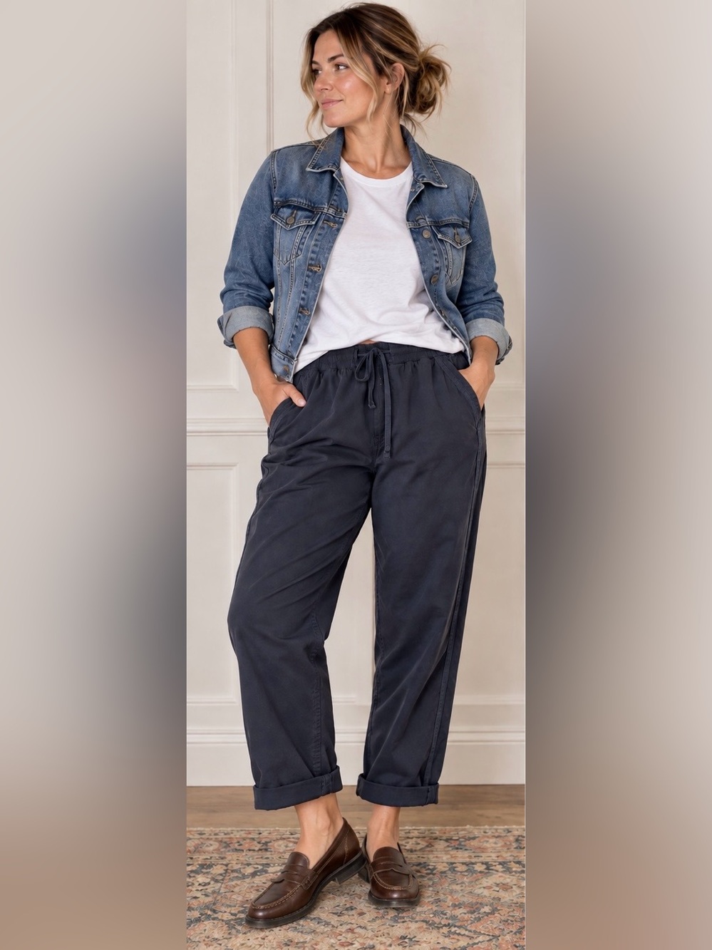 NWT - Style & Co. Navy Chinos with Drawstring Waist